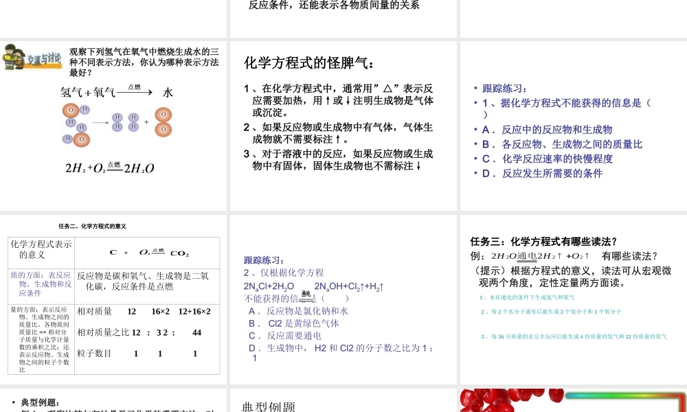 八年级化学全册 5.2《化学反应的表示》课件1 （新版）鲁教版五四制-鲁教版五四级全册化学课件