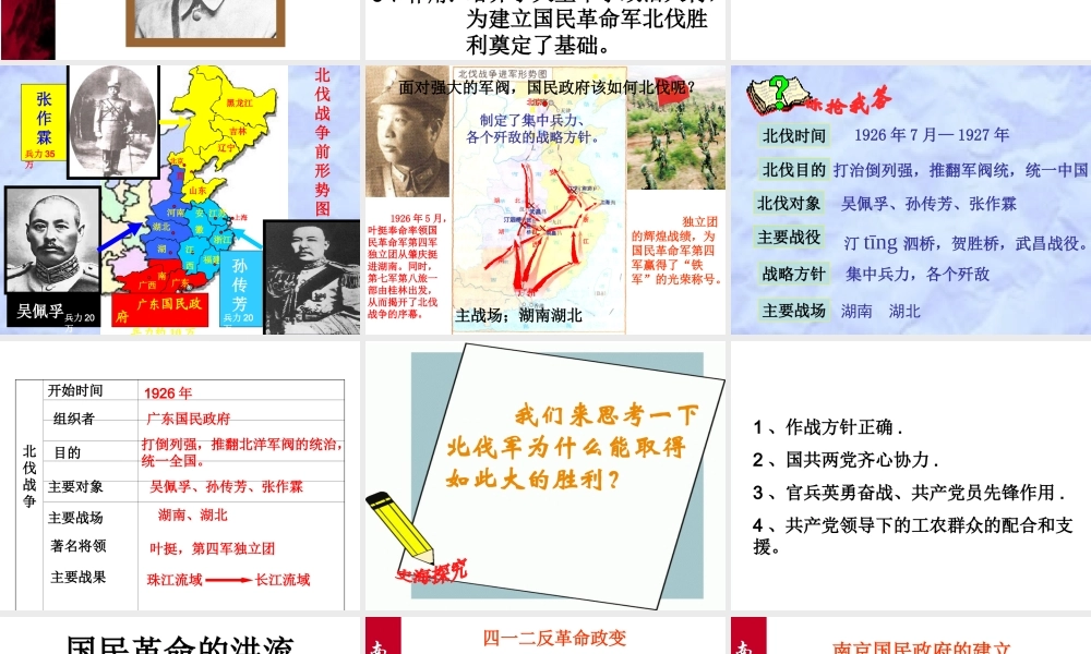 八年级历史上册 第12课 国民革命的洪流课件 北师大版-北师大级上册历史课件