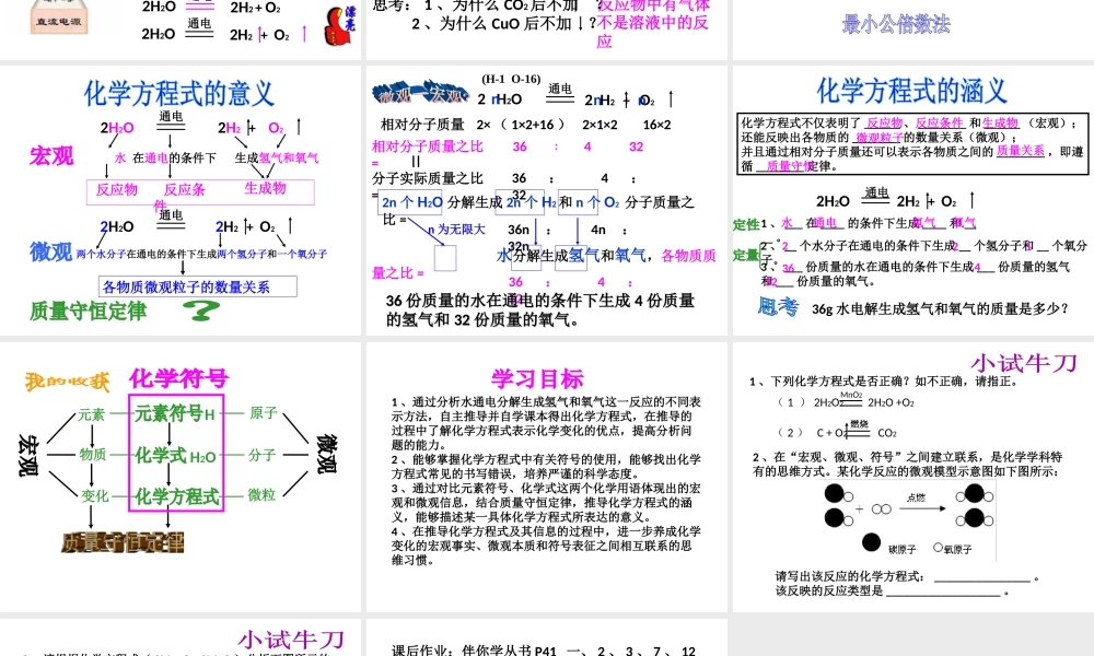 八年级化学全册 5.2《化学反应的表示》课件2 （新版）鲁教版五四制-鲁教版五四制初中八年级全册化学课件