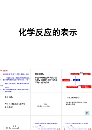 八年级化学全册 5.2《化学反应的表示》课件3 （新版）鲁教版五四制-鲁教版五四级全册化学课件