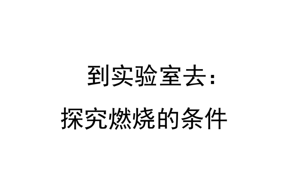八年级化学全册 5.4《到实验室去 探究燃烧的条件》教学课件 （新版）鲁教版五四制-鲁教版五四级全册化学课件