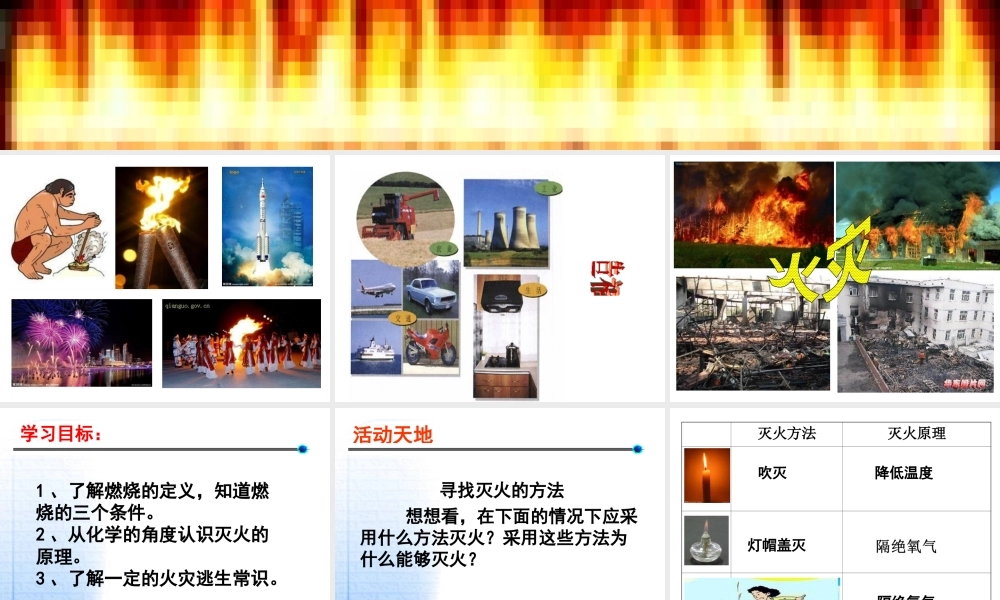 八年级化学全册 6.1 燃烧与灭火课件1 （新版）鲁教版五四制-鲁教版五四级全册化学课件