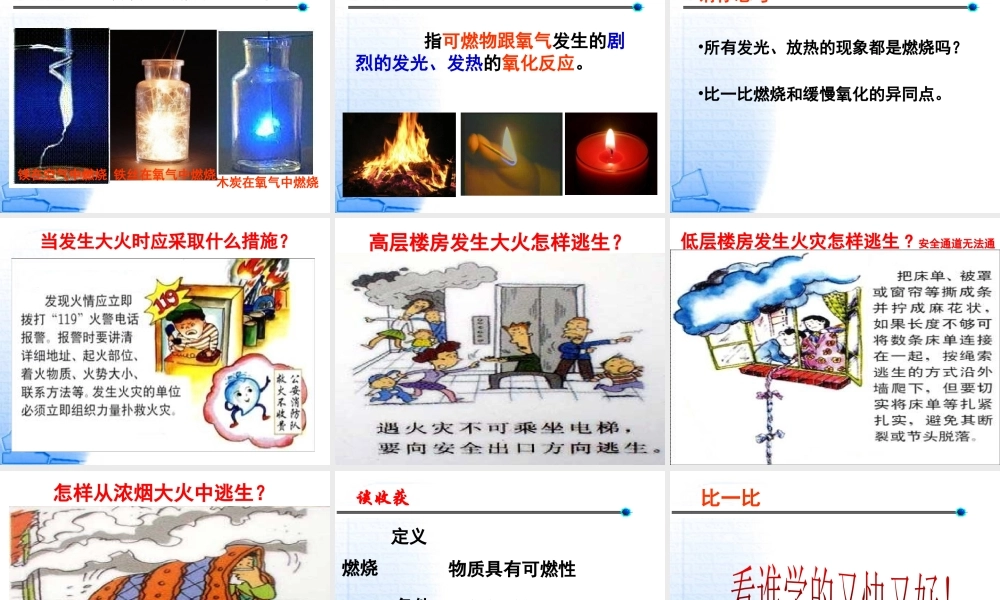 八年级化学全册 6.1 燃烧与灭火课件1 （新版）鲁教版五四制-鲁教版五四制初中八年级全册化学课件