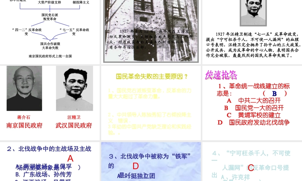 八年级历史上册 第12课 国民革命运动与南京国民政府的建立课件1 华东师大版-华东师大版初中八年级上册历史课件