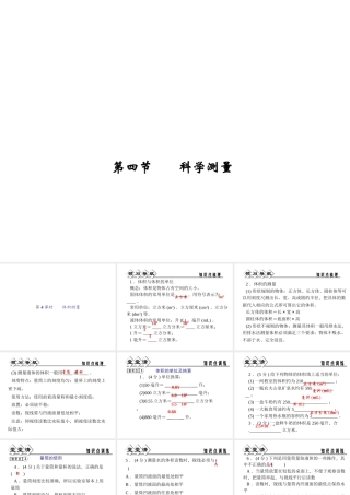 【四清导航】2014年秋七年级科学上册 第一章 第四节 第四课时 体积测量课件 （新版）浙教版