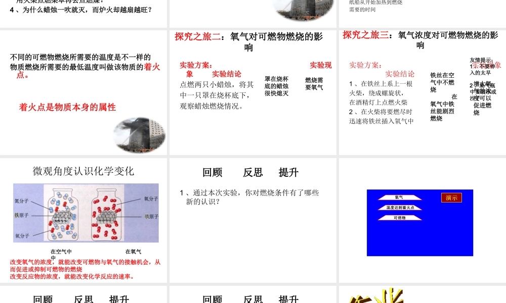 八年级化学全册 6.1 燃烧与灭火课件2 （新版）鲁教版五四制-鲁教版五四制初中八年级全册化学课件