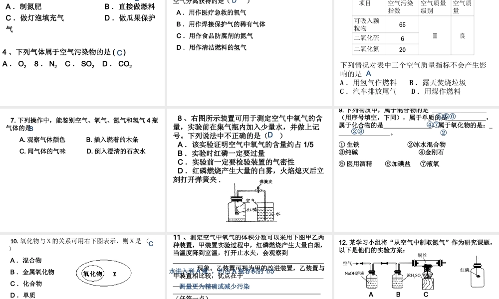 【备战2014】中考化学一轮复习 第1讲 我们周围的空气课件 新人教版