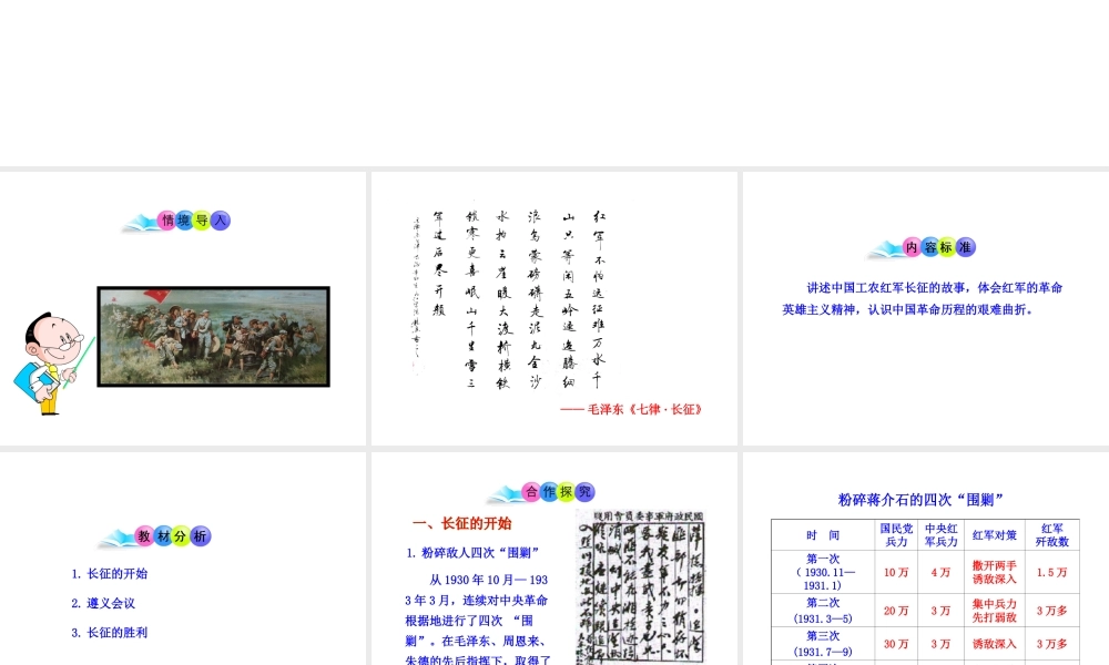 八年级历史上册 第12课 红军长征课件1 川教版-川教级上册历史课件