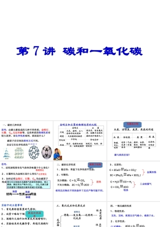 【备战2014】中考化学一轮复习 第7讲 碳和一氧化碳课件 新人教版