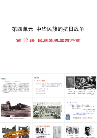 八年级历史上册 第12课 民族危机空前严重课件1 华东师大版-华东师大版初中八年级上册历史课件