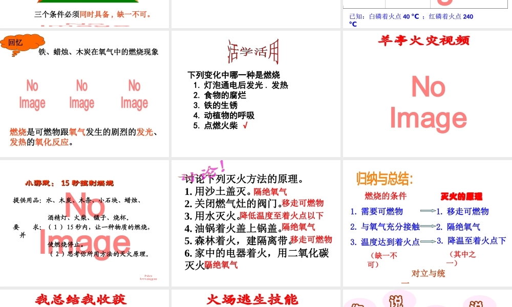 八年级化学全册 6.1《燃烧与灭火》课件2 （新版）鲁教版五四制-鲁教版五四制初中八年级全册化学课件