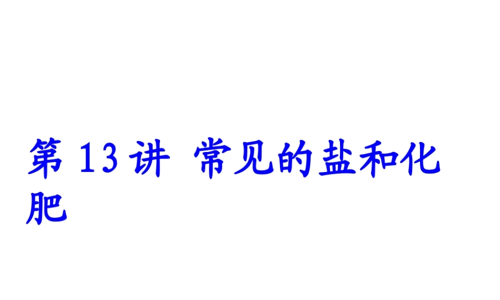 【备战2014】中考化学一轮复习 第13讲 常见的盐和化肥课件 新人教版