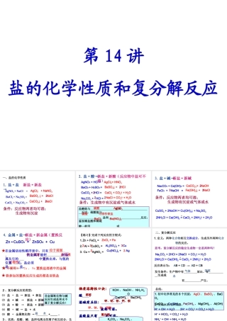 【备战2014】中考化学一轮复习 第14讲 盐的化学性质和复分解反应课件 新人教版