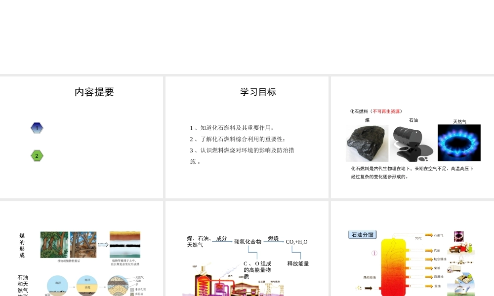 八年级化学全册 6.2《化石燃料的利用》教学课件 （新版）鲁教版五四制-鲁教版五四级全册化学课件
