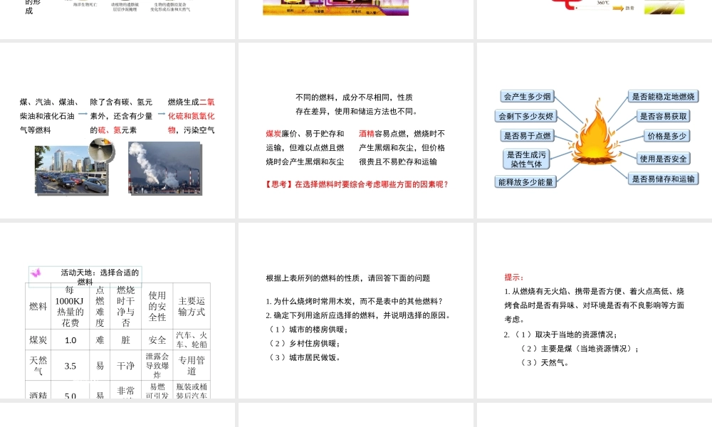 八年级化学全册 6.2《化石燃料的利用》教学课件 （新版）鲁教版五四制-鲁教版五四制初中八年级全册化学课件