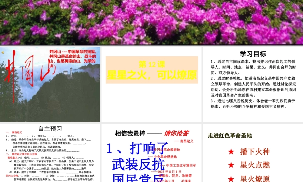 八年级历史上册 第12课 星星之火可以燎原课件 新人教版
