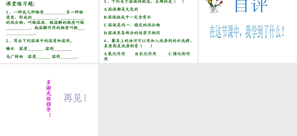 八年级化学全册《物质在水中的溶解》课件1 鲁教版五四制-鲁教版五四制初中八年级全册化学课件