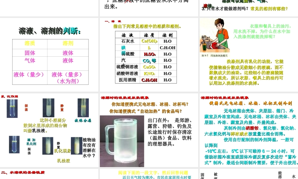 八年级化学全册《物质在水中的溶解》课件2 鲁教版五四制-鲁教版五四制初中八年级全册化学课件