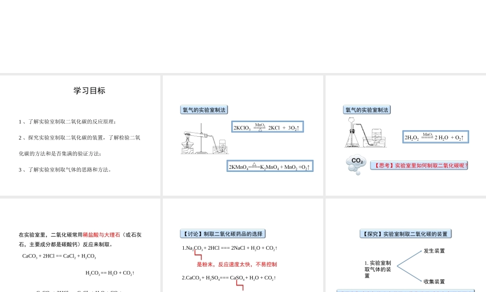 八年级化学全册 7.2《二氧化碳制取的研究》教学课件 人教版五四制-旧人教版初中八年级全册化学课件