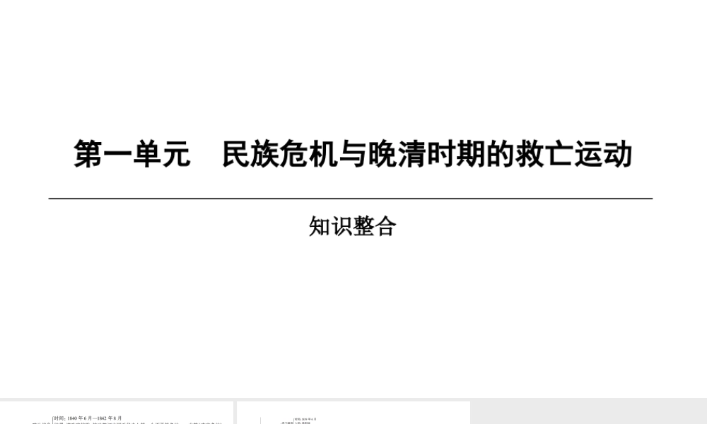 八年级历史上册 第1单元 民族危机与晚清时期的救亡运动知识整合课件 北师大版-北师大级上册历史课件
