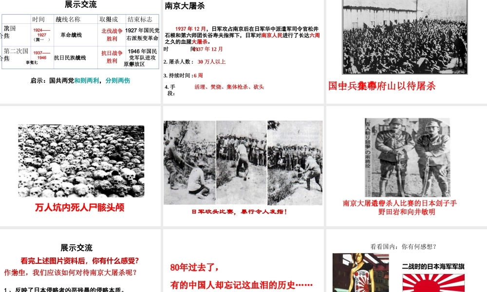 八年级历史上册 第13课 全民族抗战开始课件2 华东师大版-华东师大版初中八年级上册历史课件