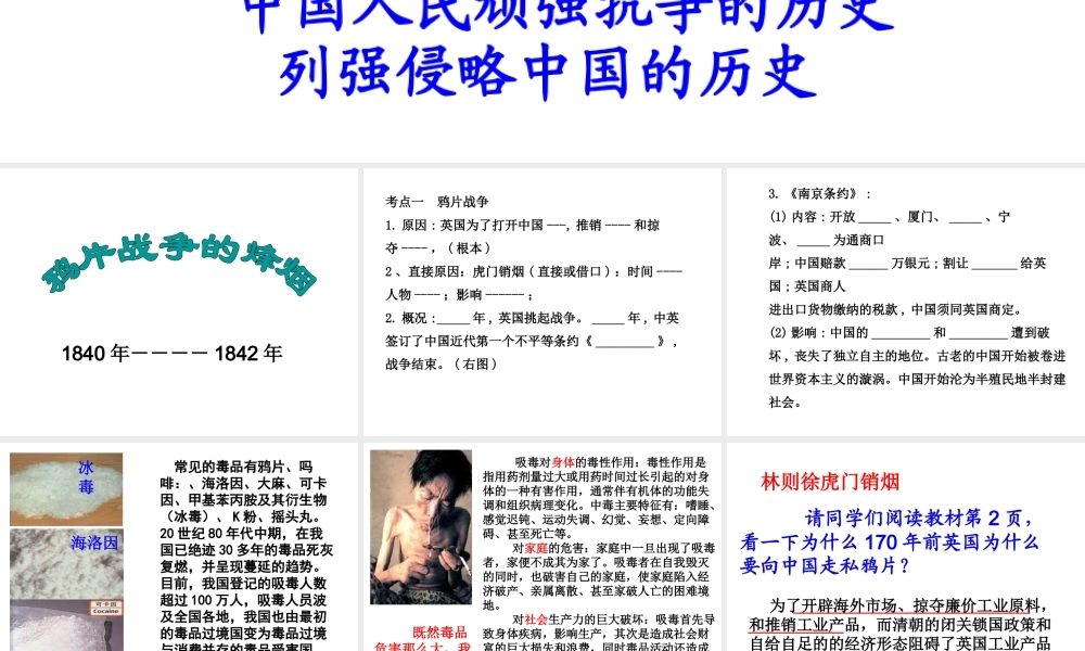 八年级历史上册 第1课 鸦片战争的烽烟课件 北师大版-北师大版初中八年级上册历史课件