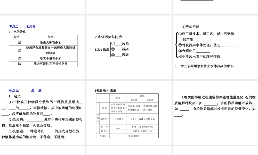 【备战2014】中考科学总复习 第三部分 物质科学（二）专题31 水和溶液（含13年中考典例）课件 浙教版