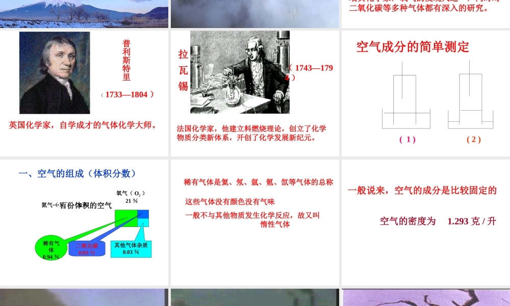 八年级化学全册 第二单元 课题1 空气课件 人教版五四制-旧人教版初中八年级全册化学课件
