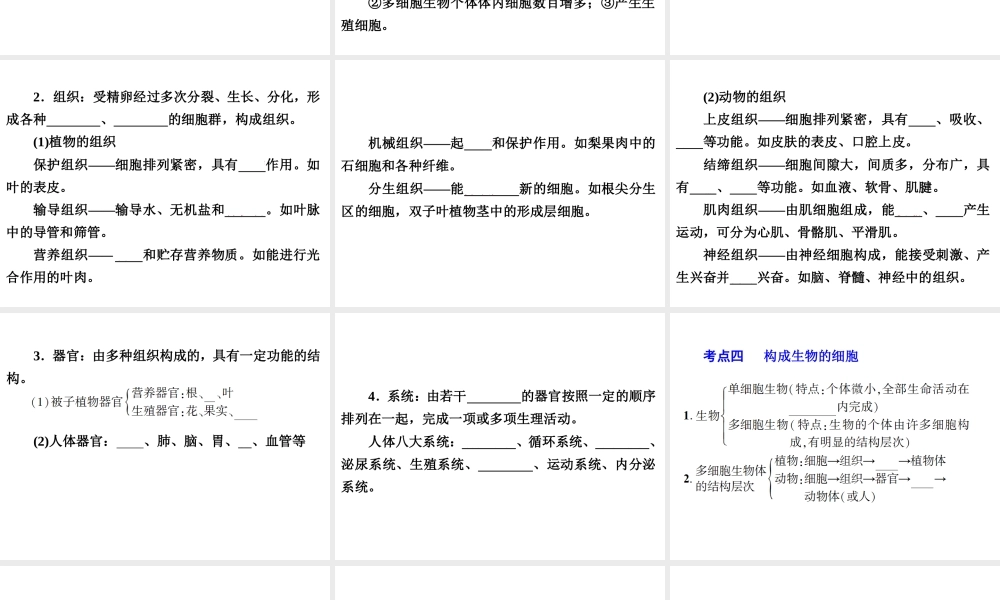 【备战2014】中考科学总复习 第一部分 生命科学 专题2 细　胞（含13年中考典例）课件 浙教版