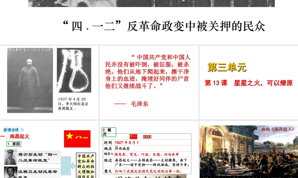 八年级历史上册 第13课 星星之火，可以燎原课件1 北师大版-北师大版初中八年级上册历史课件