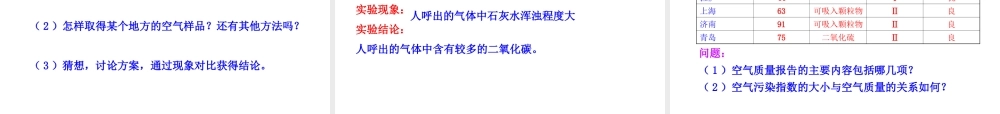 八年级化学全册 第四单元 第一节 空气的成分课件 鲁教版五四制