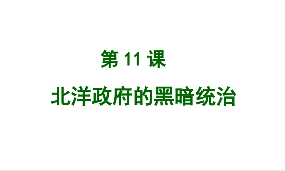 八年级历史上册 11 北洋政府的黑暗统治实战课件 新人教版-新人教版初中八年级上册历史课件