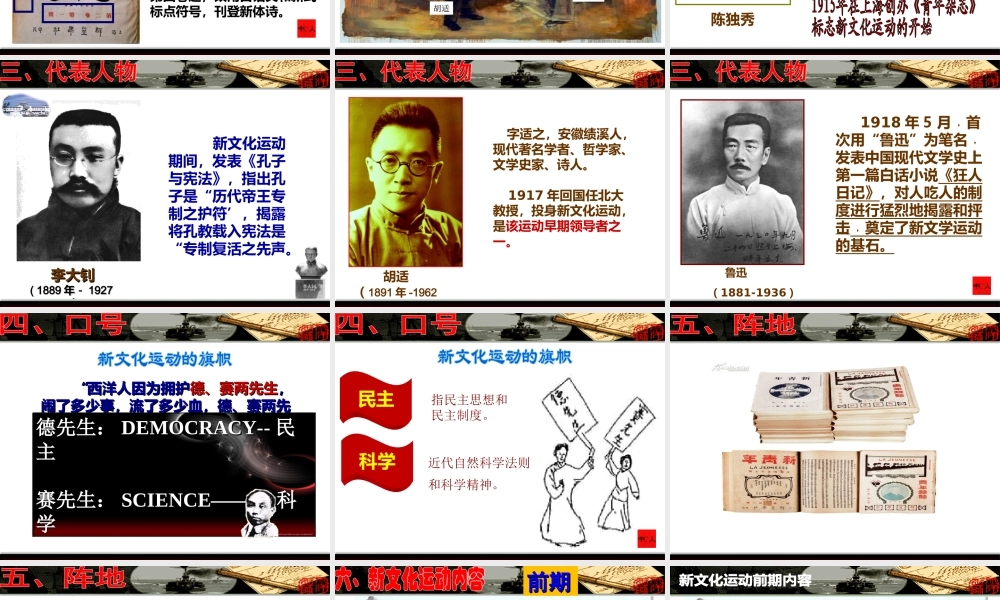 八年级历史上册 12 新文化运动实战课件 新人教版-新人教级上册历史课件