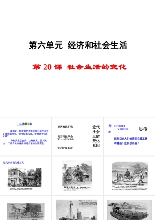 八年级历史上册 第20课 社会生活的变化课件2 新人教版-新人教版初中八年级上册历史课件