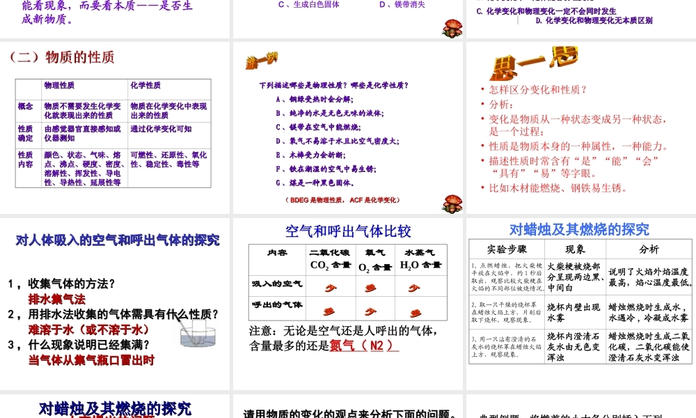 八年级化学全册 第一单元 走进化学世界课件1 人教版五四制-旧人教级全册化学课件