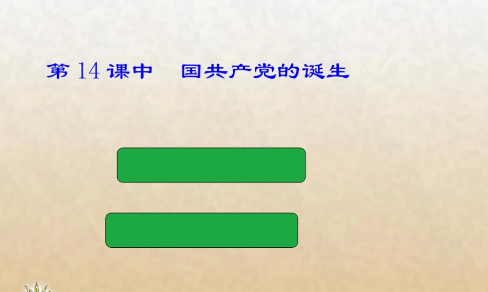 八年级历史上册 14 中国共产党的诞生实战课件 新人教版-新人教版初中八年级上册历史课件