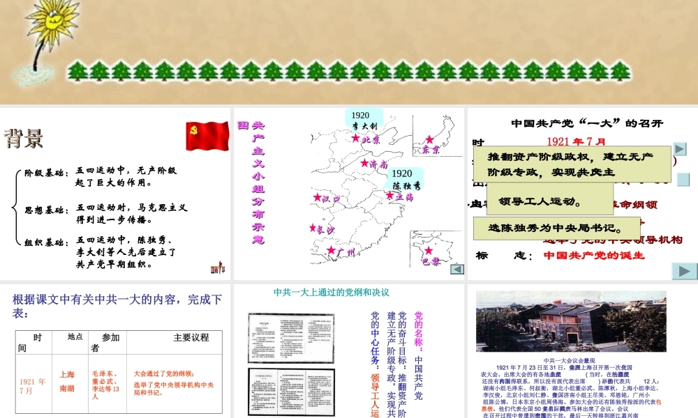 八年级历史上册 14 中国共产党的诞生实战课件 新人教版-新人教级上册历史课件