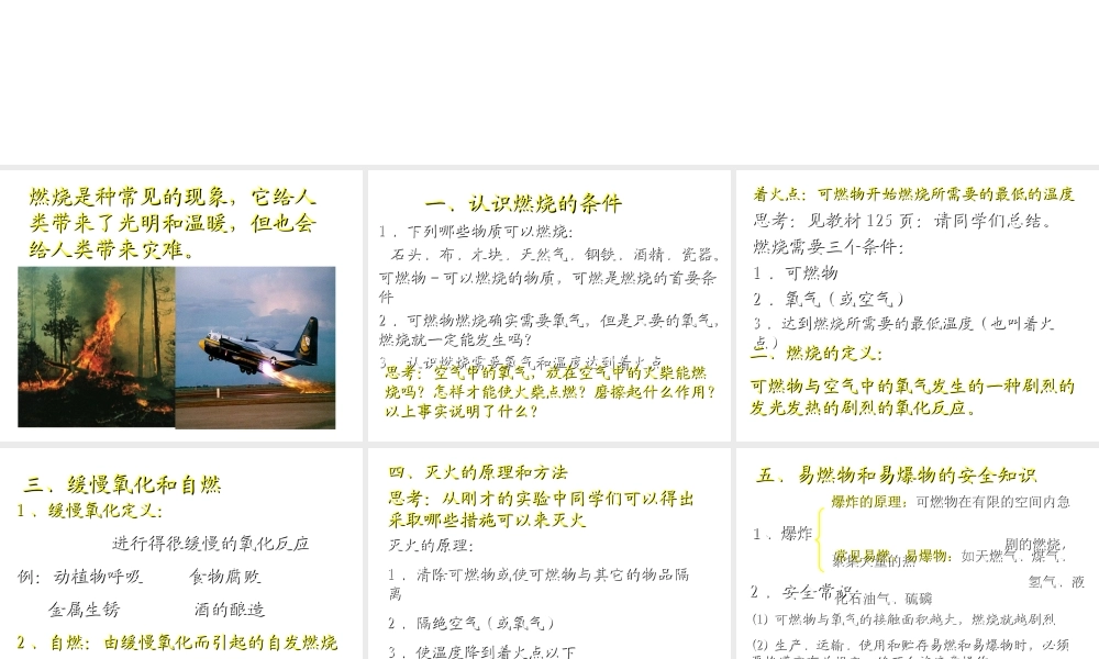 八年级化学上册 课题1燃烧和灭火课件 鲁教版