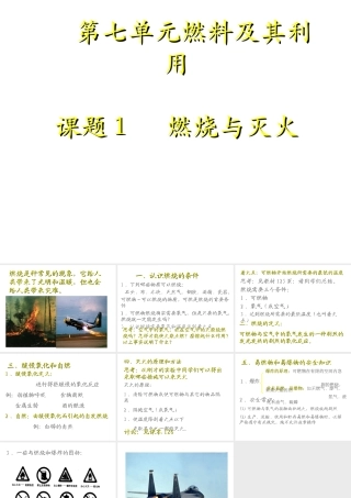 八年级化学上册 课题1燃烧和灭火课件 鲁教版
