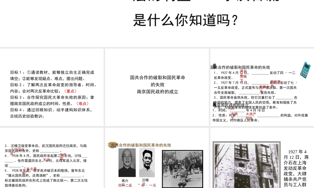 八年级历史上册 15《国民革命失败与南京国民政府建立》课件 岳麓版-岳麓级上册历史课件