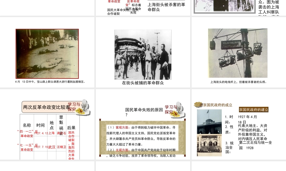八年级历史上册 15《国民革命失败与南京国民政府建立》课件 岳麓版-岳麓级上册历史课件
