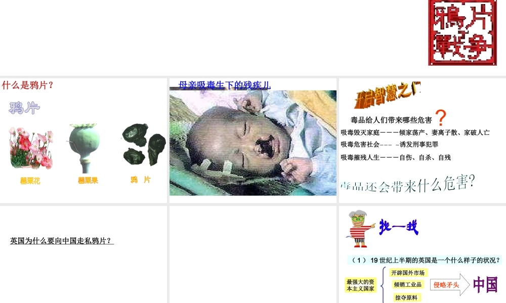 八年级历史上册 第1单元 两次鸦片战争时期（19世纪中期）第1课 鸦片战争课件 中图版-中图版初中八年级上册历史课件