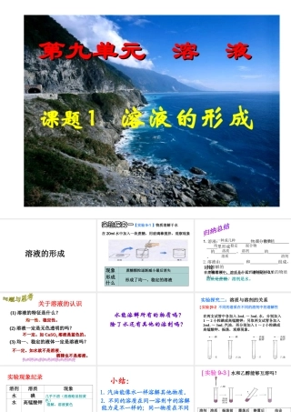 【四清导航】2015春九年级化学下册 第9单元 课题1 溶液的形成课件 （新版）新人教版
