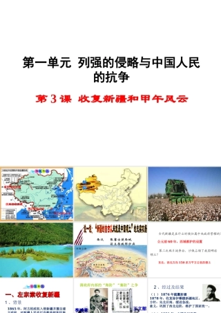 八年级历史上册 第3课 收复新疆和甲午风云课件2 岳麓版-岳麓级上册历史课件