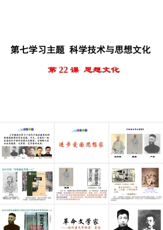 八年级历史上册 第22课 思想文化课件1 川教版-川教版初中八年级上册历史课件