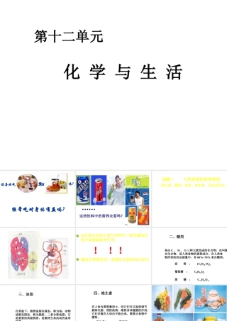 【四清导航】2015春九年级化学下册 第12单元 化学与生活课件1 （新版）新人教版