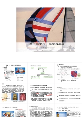 【四清导航】2015春九年级化学下册 第12单元 化学与生活课件2 （新版）新人教版