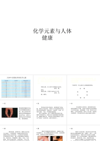 【四清导航】2015春九年级化学下册 第12单元 课题2 化学元素与人体健康课件1 （新版）新人教版