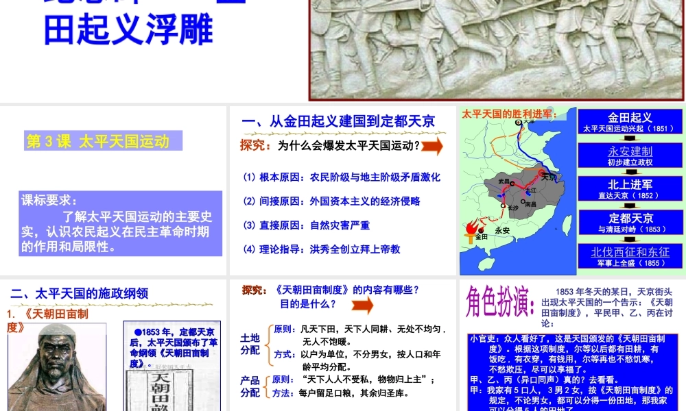 八年级历史上册 第3课 太平天国运动课件 北师大版-北师大级上册历史课件