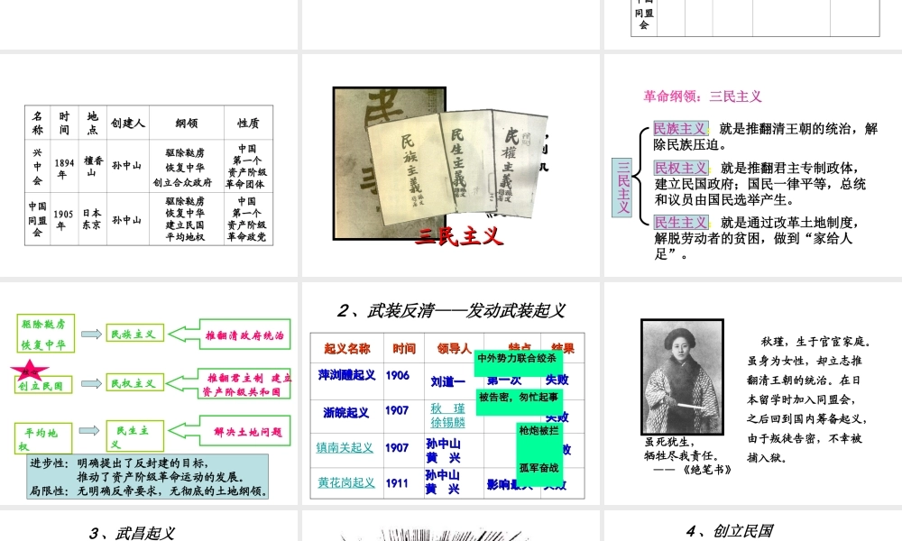 八年级历史上册 第2单元 第8课 辛亥革命教学课件 中华书局版-中华书局级上册历史课件